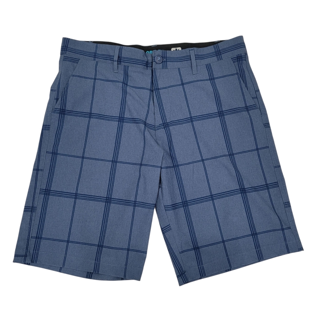 Ocean Pacific OP Flex Summer Shorts 4-Way Stretch Blue Check Plaid Golf Men’s 36
